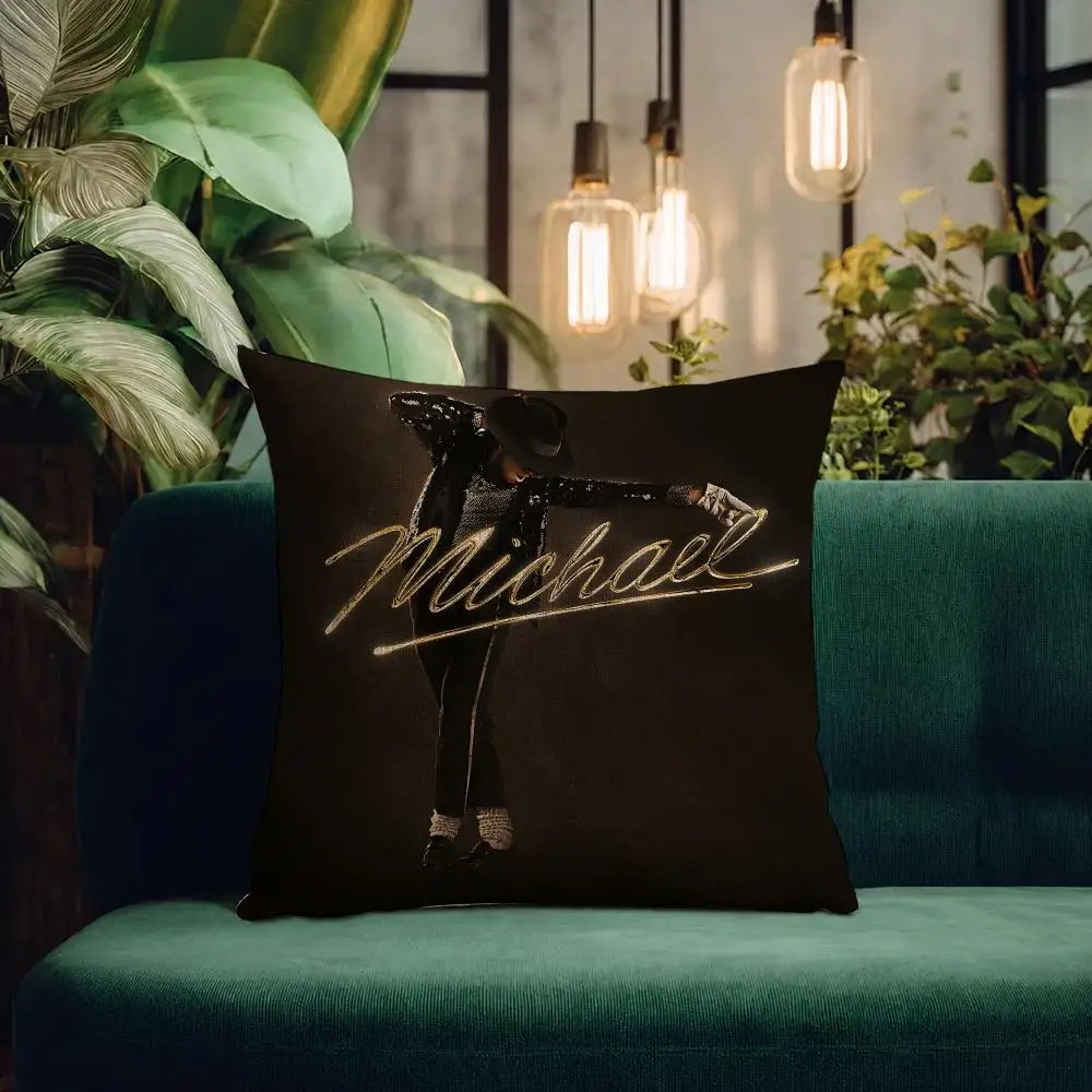 Singer Michael Jackson Cushion Cover Natural Linen Pillowcase Set All-in-One Decor Cushion Cover for Sofa Bedroom Chair