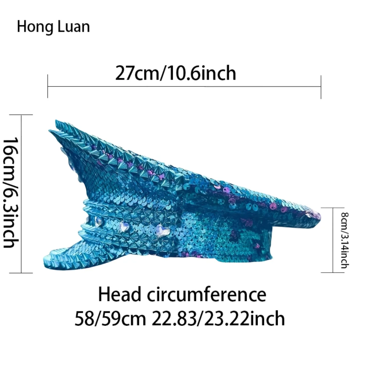 HongLuan 빈티지 블루 Steampunk 캡틴 모자 블링 블링 빌딩 맨 축제 여성용 - 군용 액세서리 & 남성용 모자