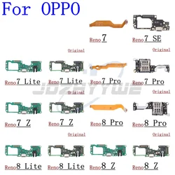 Original USB Charging Port Board Dock Plug Connector+SIM Card Holder Socket Flex Cable For OPPO Reno 7 8 Z SE Pro Lite