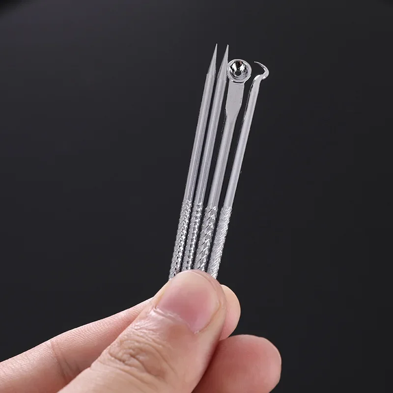 4pcs/set Stainless Steel Blackhead Comedone Acne Corrector Remover Extractor Skin Care Pore Cleaner Needles Remove Tools