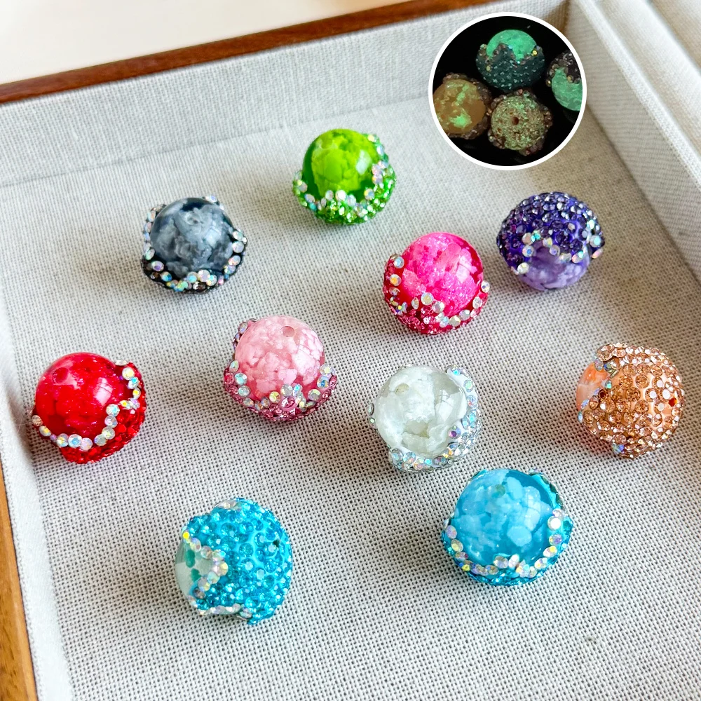 

Cordial Design 30Pcs 19*19MM DIY Fancy Beads/Luminous Effect/Hand Made/Jewelry Findings & Components/Flower Shape/Resin #18949