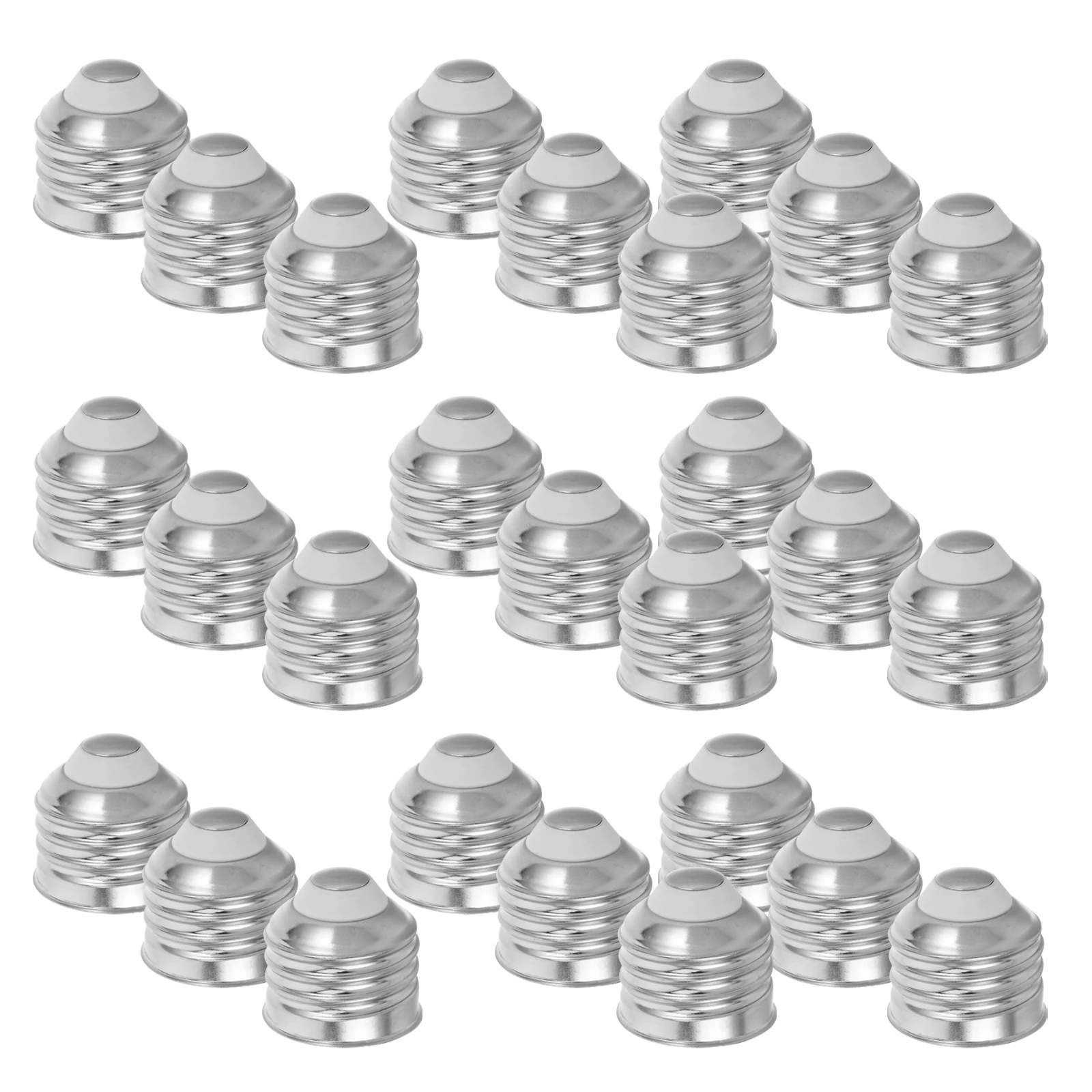 

50pcs E27 Lamp Head Aluminum Nickel Plated Solderless Socket Bulb Holder Light Fixture Adapter Base LED Bulb Tube