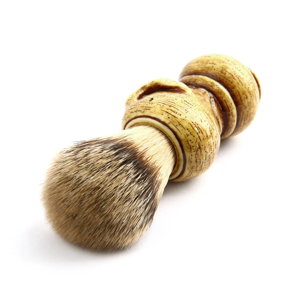 Portable Beard Brush Skull Grooming for Men Bristle Hair Badger Bristles