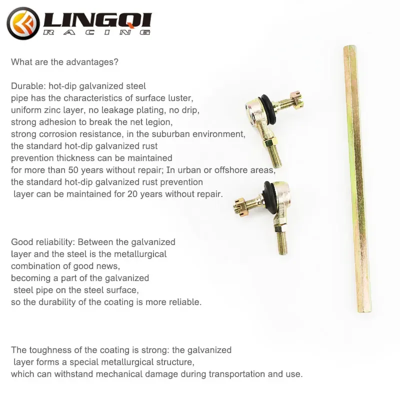 LYNNCHI รถจักรยานยนต์ 60 มม.-290 มม.พวงมาลัยเพลา Tie Rod Tie Rod Ball Joint สําหรับ ATV UTV Buggy quad 4 ล้อ Kart อุปกรณ์เสริม