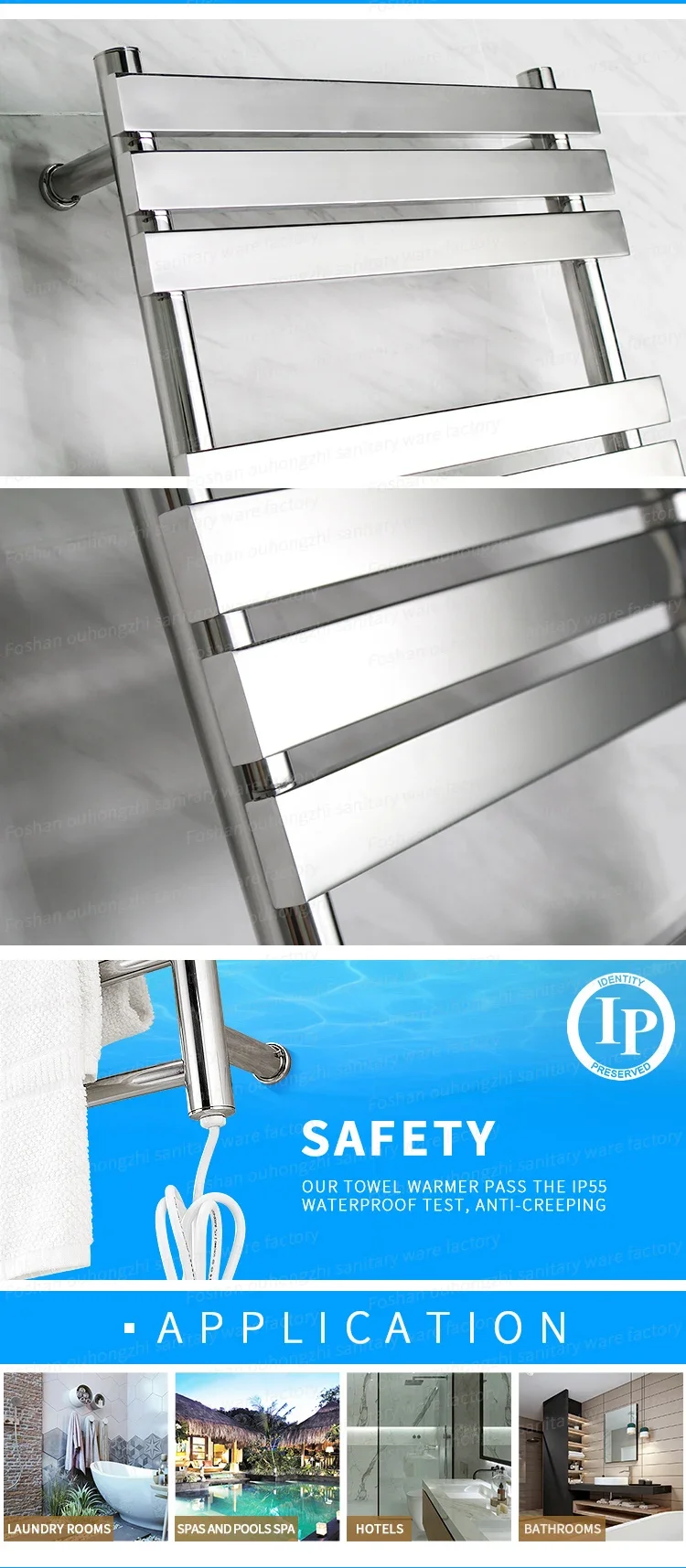 빅 사이즈 욕실 전기 수건 걸이, 스테인레스 스틸 304 타워 워머 스타일 9037
