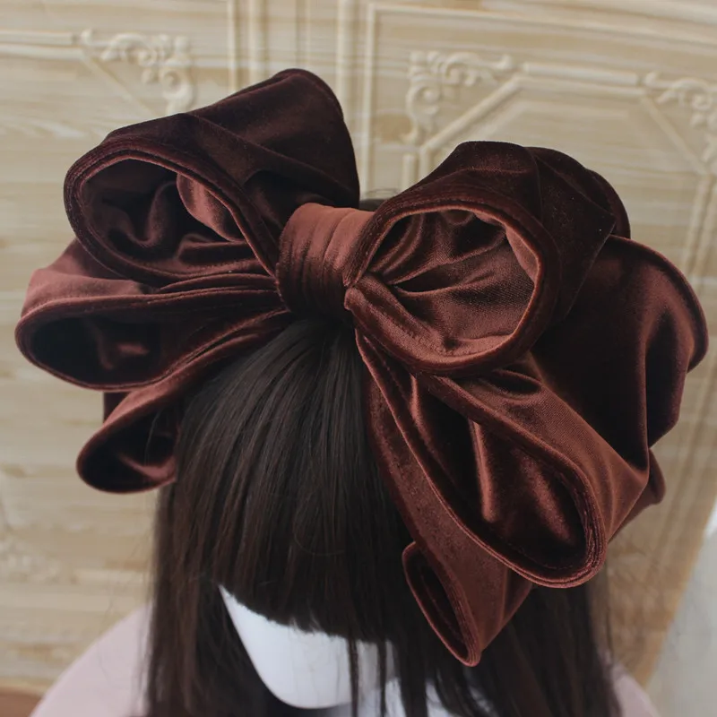 Grande fascia per capelli con fiocco rosso in velluto, enorme copricapo Kawaii Lolita, festa di Natale, festival, costume da principessa, accessori per capelli