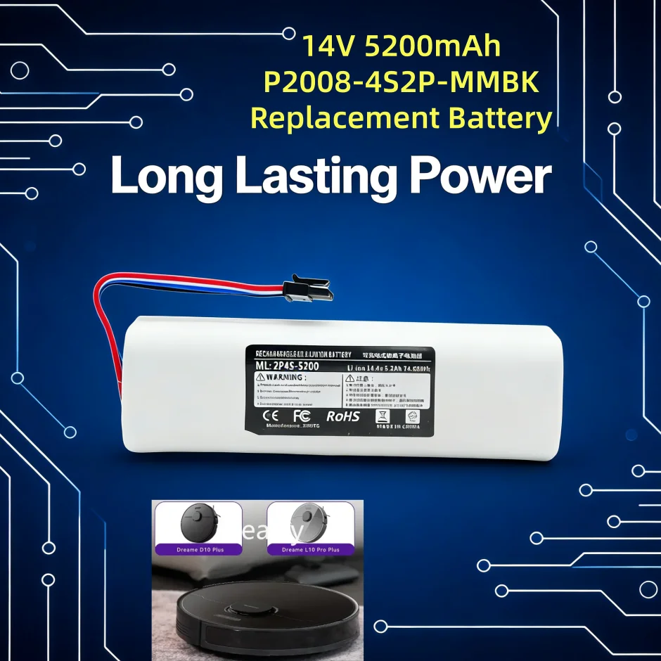 

Аккумулятор для пылесоса Dreame P2008-4S2P-MMBK 14 В 6500 мАч, оригинальная замена для F9 D9 L10 Pro RLS5, аксессуары серии