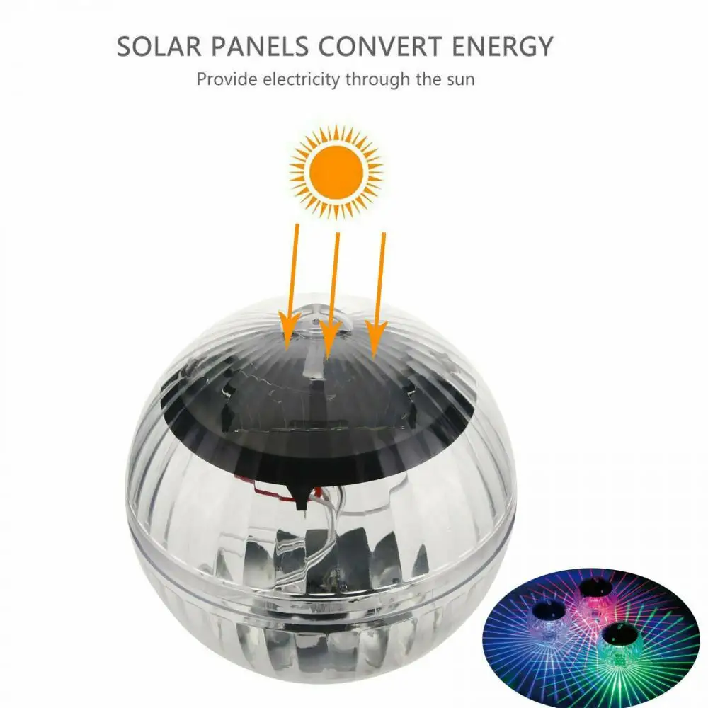 1/2pc LED Solar Floating Light Waterproof Swimming Pool Lamp Color Changing Garden Decoration Lawn Light Fountain Fish Tank Pond