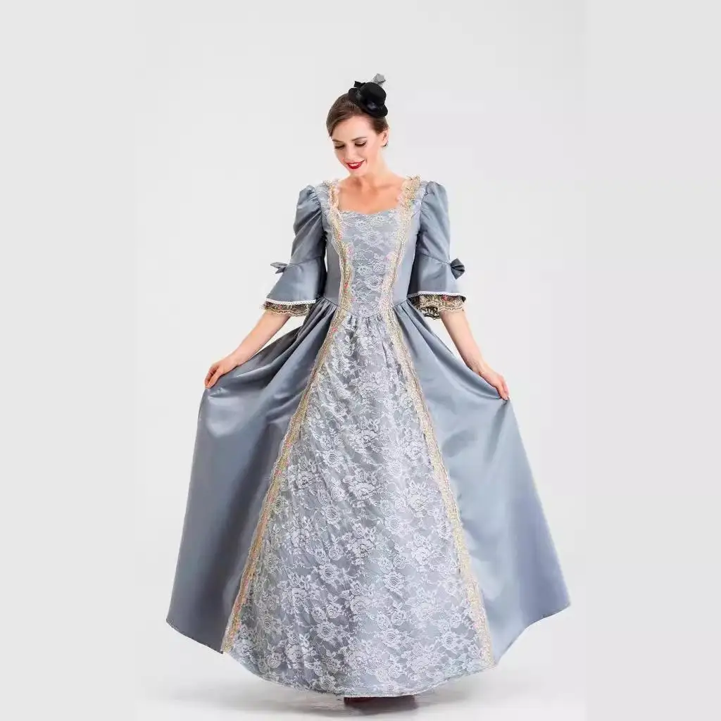 Halloween Mittelalter Retro Hofkönigin Erwachsene Juliet Cosplay Bühnenkostüm Ele Traditionelle ethnische Kleidung für Damen