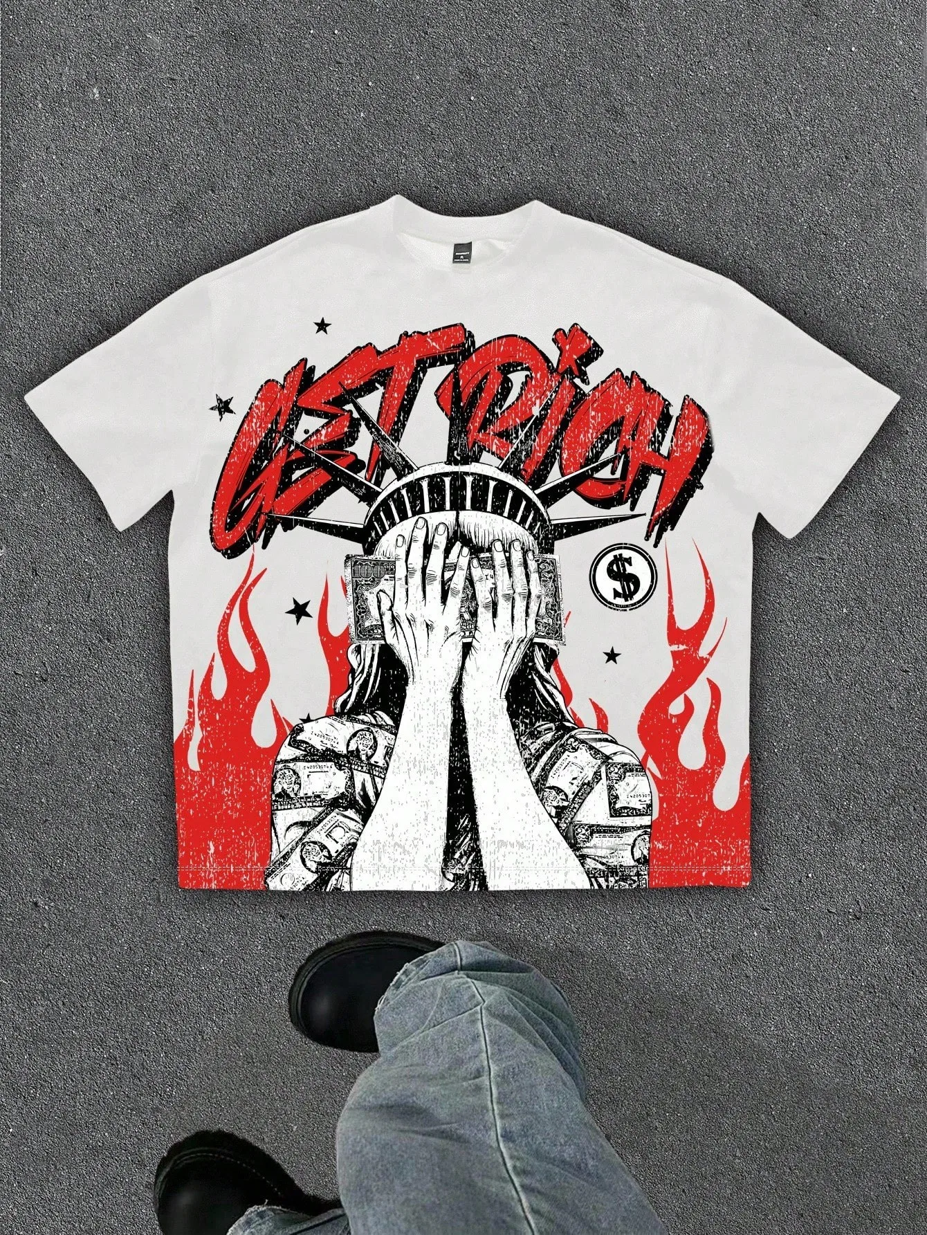 The new men's T-shirt for the summer of 2025 features a casual fashionable soft and breathable 3D angel pattern print