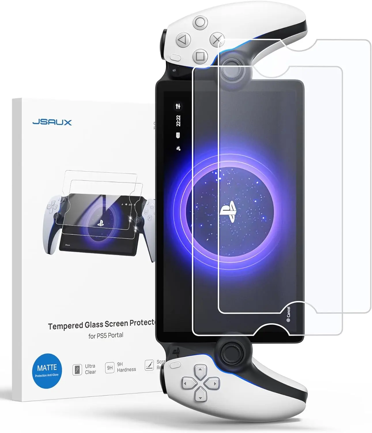 PlayStation Portal Remote Player Screen Protector 2-Pack, Anti Glare PS Portal Tempered Glass Protector for PlayStation 5 Portal