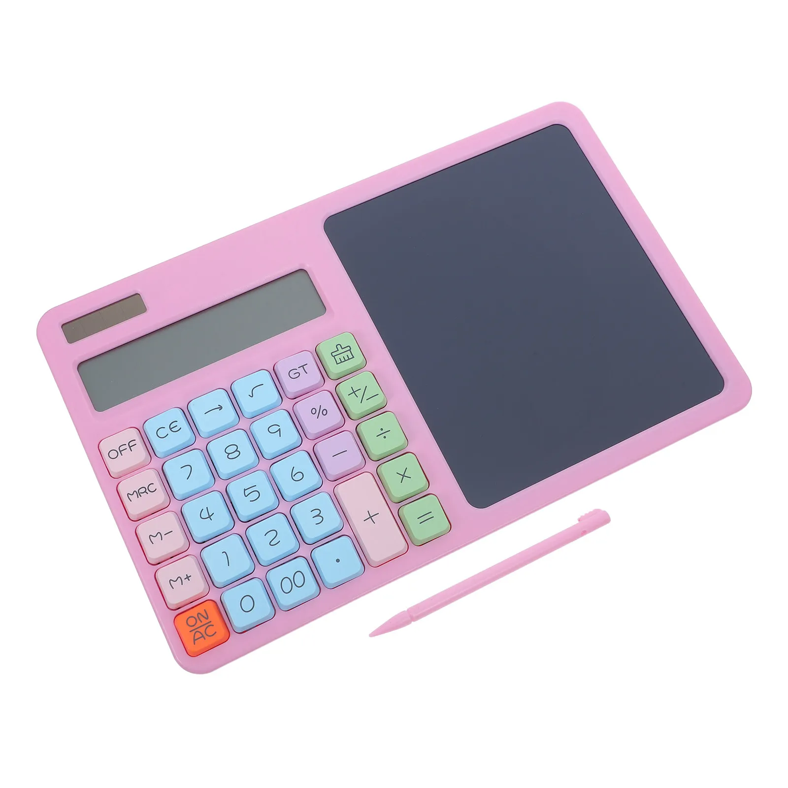 12 Digit Silent Calculator with LCD Writing Tablet Dual Solar Battery Power Erasable Notepad for Students Office School Business