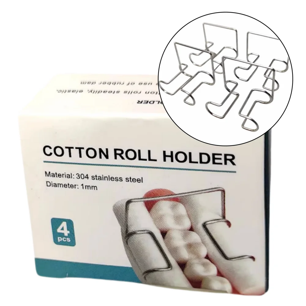 4PCS 스테인리스 스틸 치과용 면봉 클립 - 치과 클리닉, 교정 절차 및 실험실용 고압 살균 가능 홀더