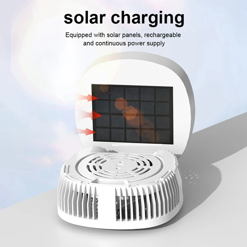 Ventilador solar portátil para acampamento ao ar livre, sem fio, elétrico, desktop, ventilador de 3 velocidades, controle remoto