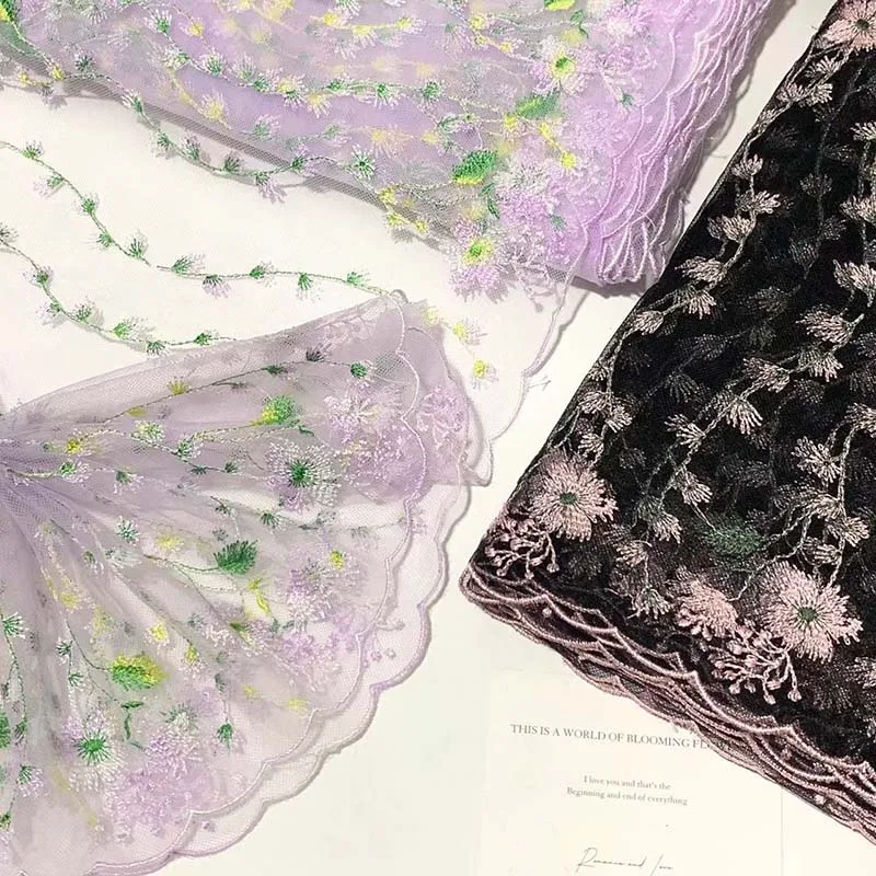 

10 ярдов двухцветной кружевной тесьмы с цветочной вышивкой для пошива нижнего белья, рукоделия, одежды, свадебных платьев и аксессуаров