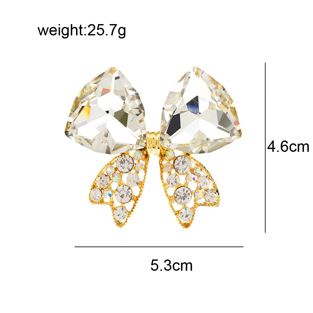 CINDY XIANG New Arrival Crystal Bow Brooches For Women 3 Colors Available Fashion Jewelry High Quality image 4