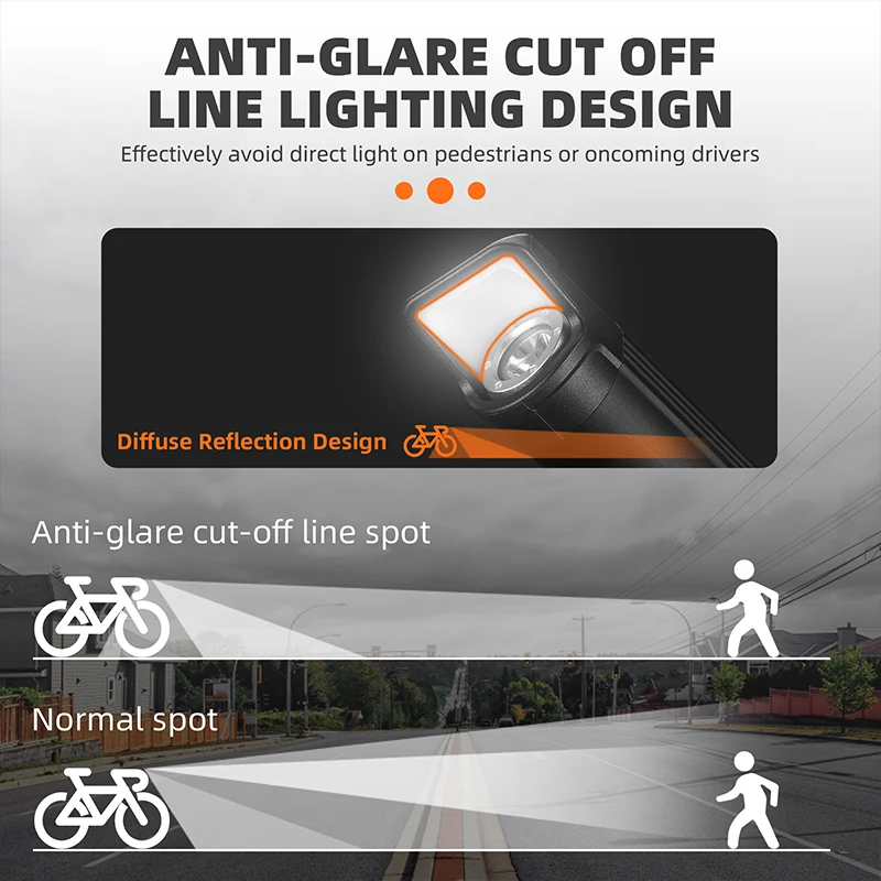 WEST BIKING New Bicycle Light Anti-glare USB Charging LED Cycling Headlight MTB Front Light Aluminum Alloy Flashlight Bike Light