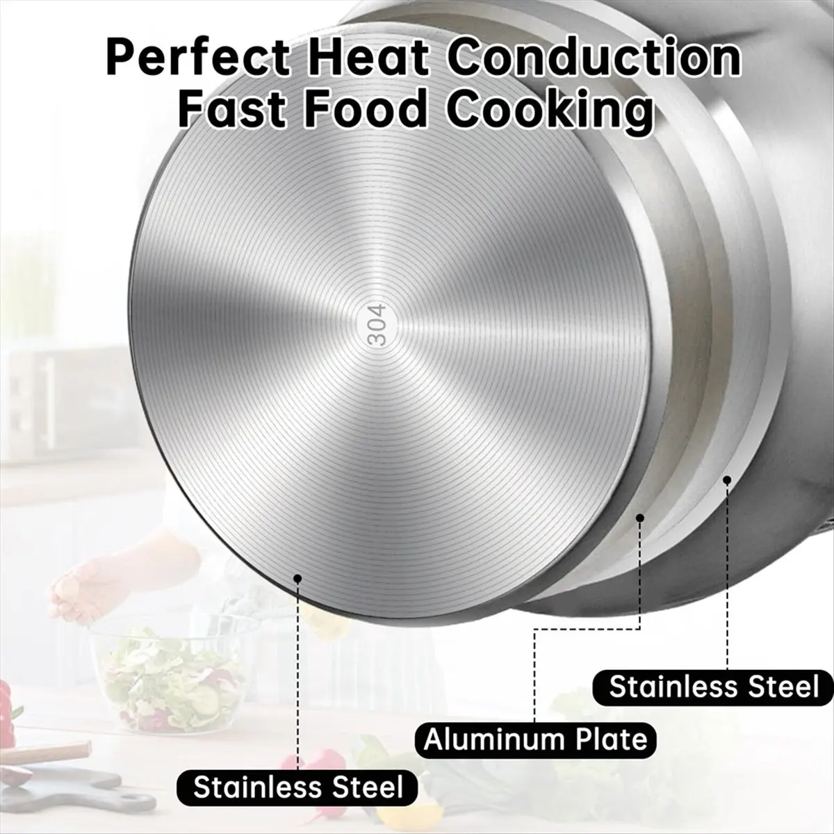 Replacement Inner Pot for Instant 6 Quart-Stainless Steel Rice Cooker Pot Replacement,Nonstick Replacement Insert Liner-FABY