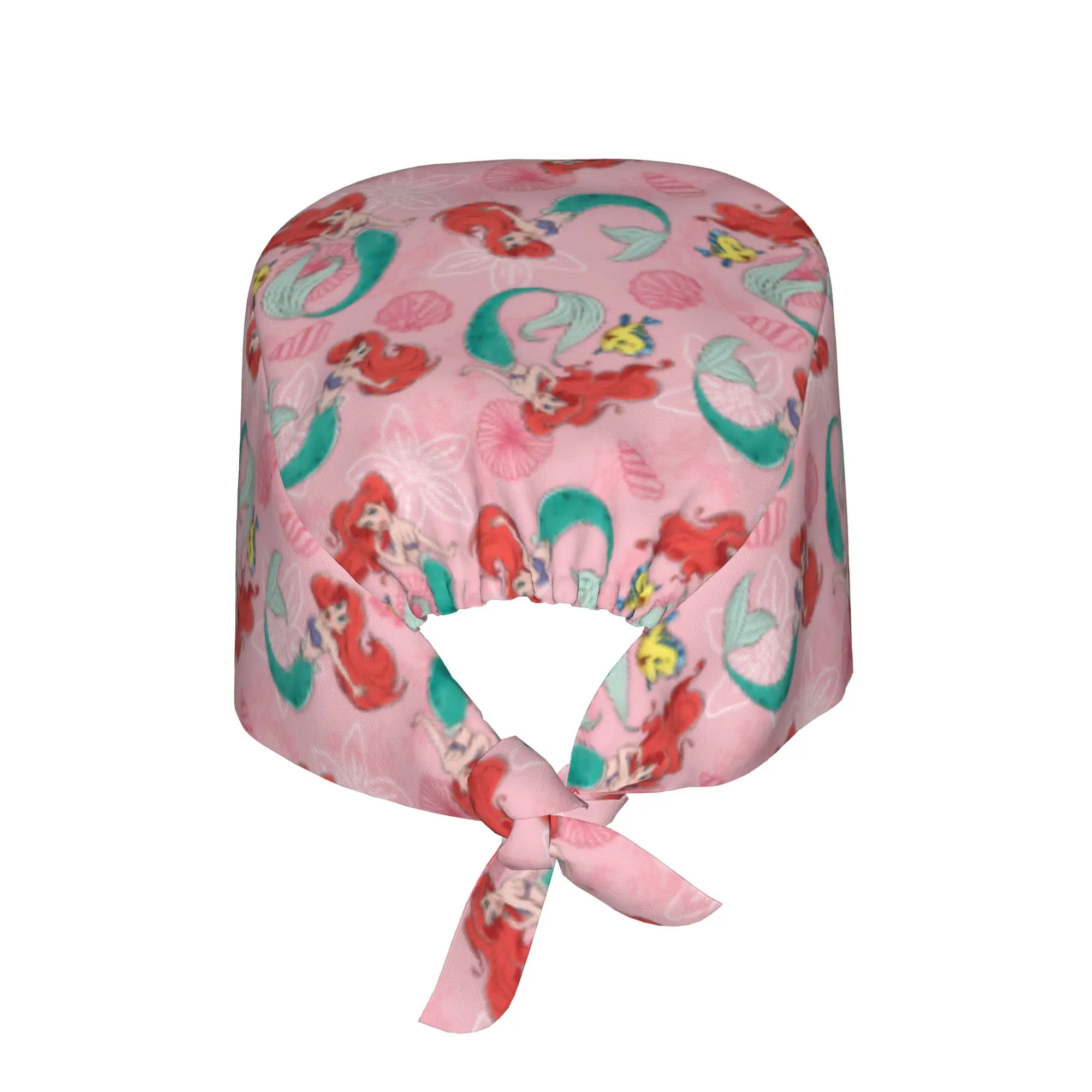 Custom Littles Anime Mermaides Medical Staff Scrubs Hat Unisex Fish Manga Doctor Nursing Surgical Cap Scrub Caps