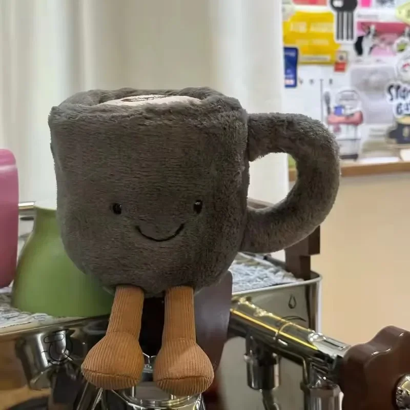 15 سنتيمتر هلام القط أفخم متعة فنجان القهوة لطيف ألعاب من نسيج مخملي مهدئا النوم أفخم دمية العصرية هدية أفخم دمية لطيف على ظهره أفخم قلادة