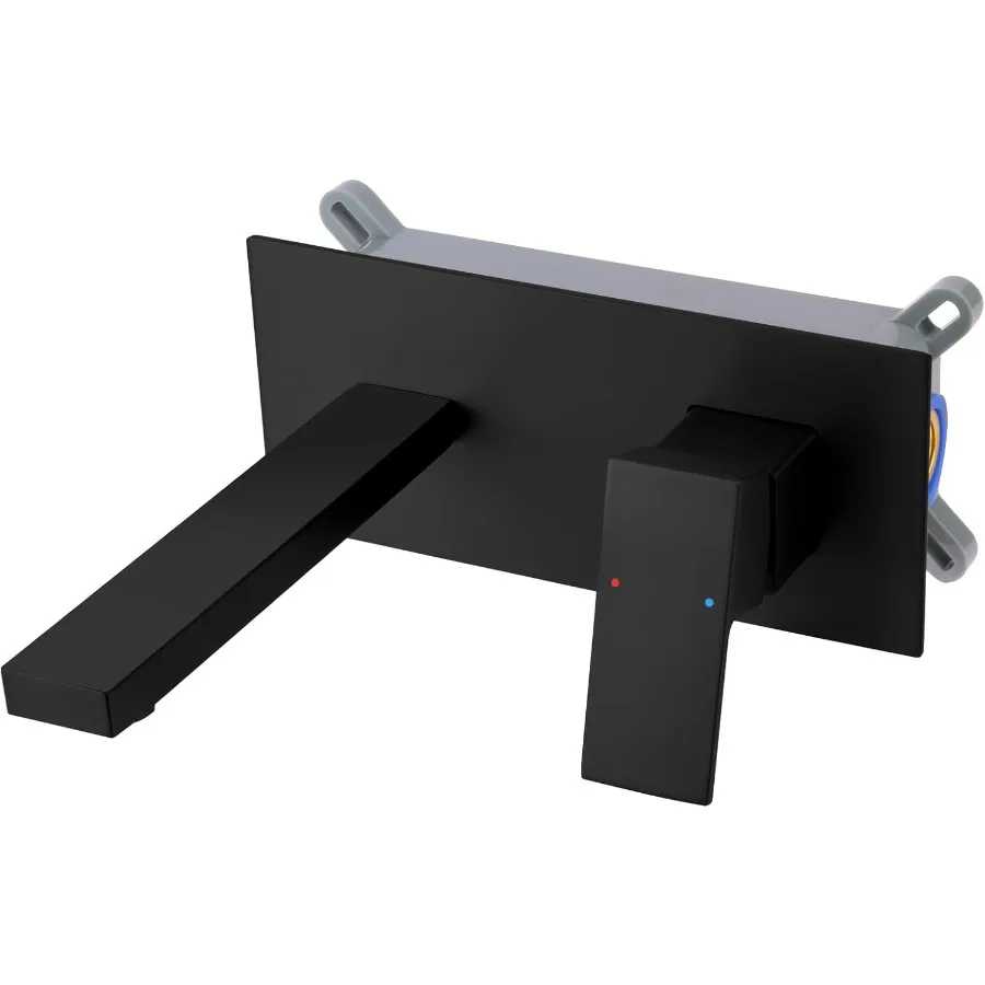 

Wall Mounted Faucet Matte Black Modern Design Single Handle Wall Mounted Installation Brass 1 Handle 1 Piece JAN83