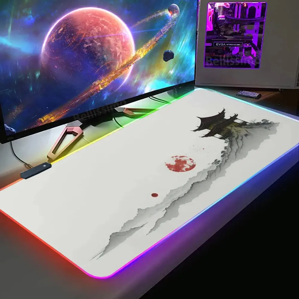 Gamer Mousepads Company Mouse Pad Office Desk Ink Painting Desk Mat Pads Large Mousepad Chinese Style Mouse Mats For Computer