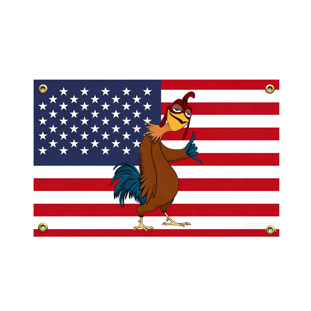 

Chicken Joe Funny Meme Flag 2x3ft 3x5ft - Abstract Cartoon Tapestry Wall Hanging, Aesthetic Decor for Bedroom, Bar & Room