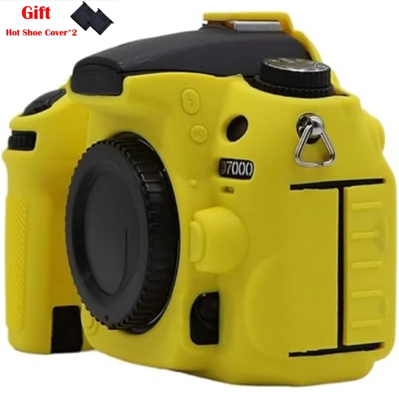 

Silicone sleeve camera bag ,For Nikon D7000 , Rubber Cover Soft Silicone Armor Camera Body Case + 2PCS Hot Shoe Cover