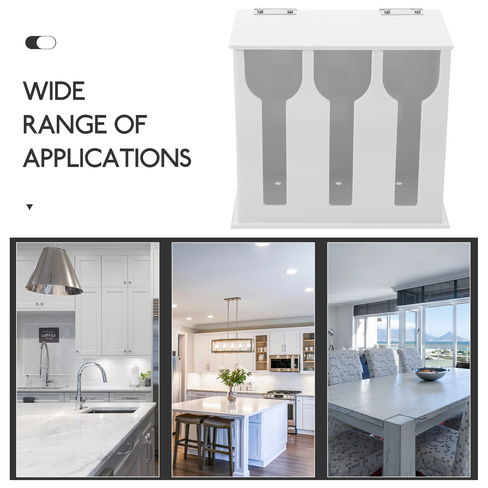 Utensil Box Spoon Storage Case 3 Compartments Acrylic Spoon Holder Organizer Kitchen Countertop Cutlery Dispenser Tableware Rack