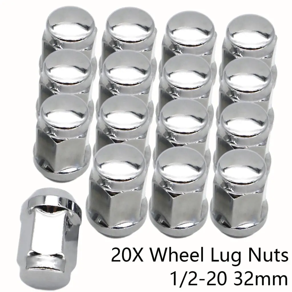 20pcs Car Chrome Steel Wheel Lug Nuts 1/2\