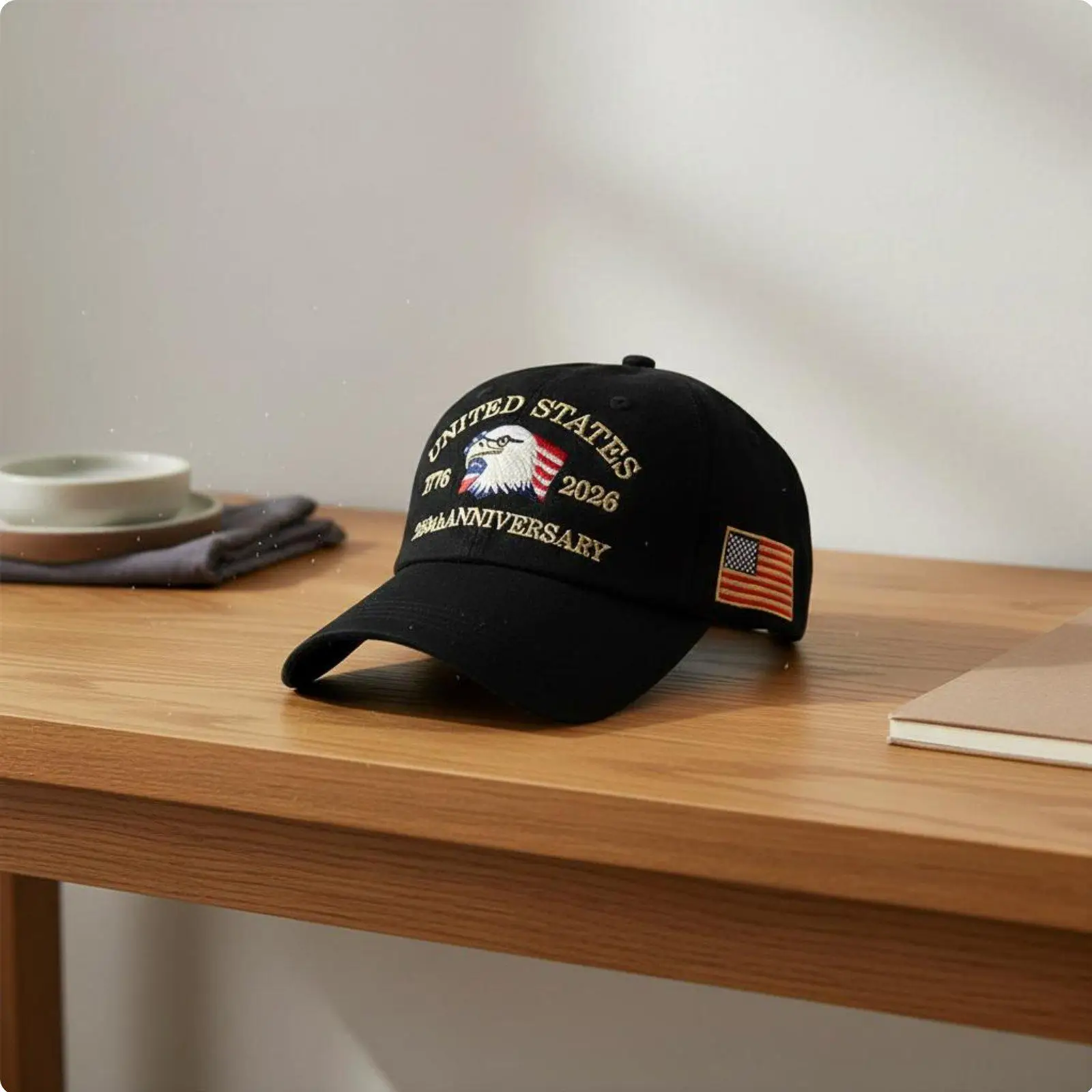American 250th Anniversary Hat All-Gender Fit Patriotic Baseball Cap Structured Front Embroidered Cap for Countrywide Holidays
