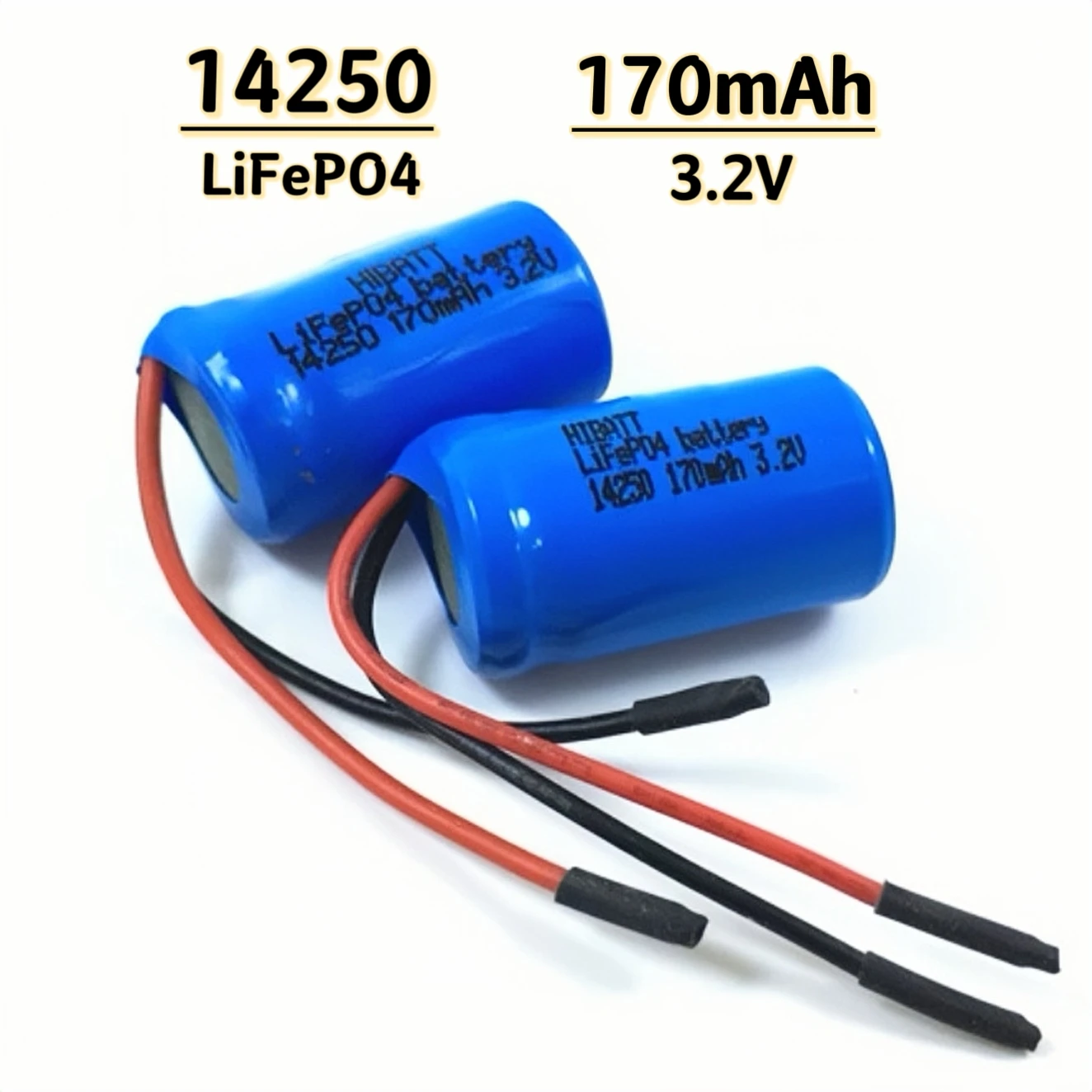 14250 LiFePO4 battery 3.2V 170mAh with electric wire for Walkie talkie Smoke alarm Infrared laser sight Emergency lighting Toys