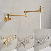 Modern Kitchen Facuets Basin Swivel Wall Mounted Faucet 360 Rotating Spout Washing Faucet Folding Neck Bathroom Kitchen Sink Tap