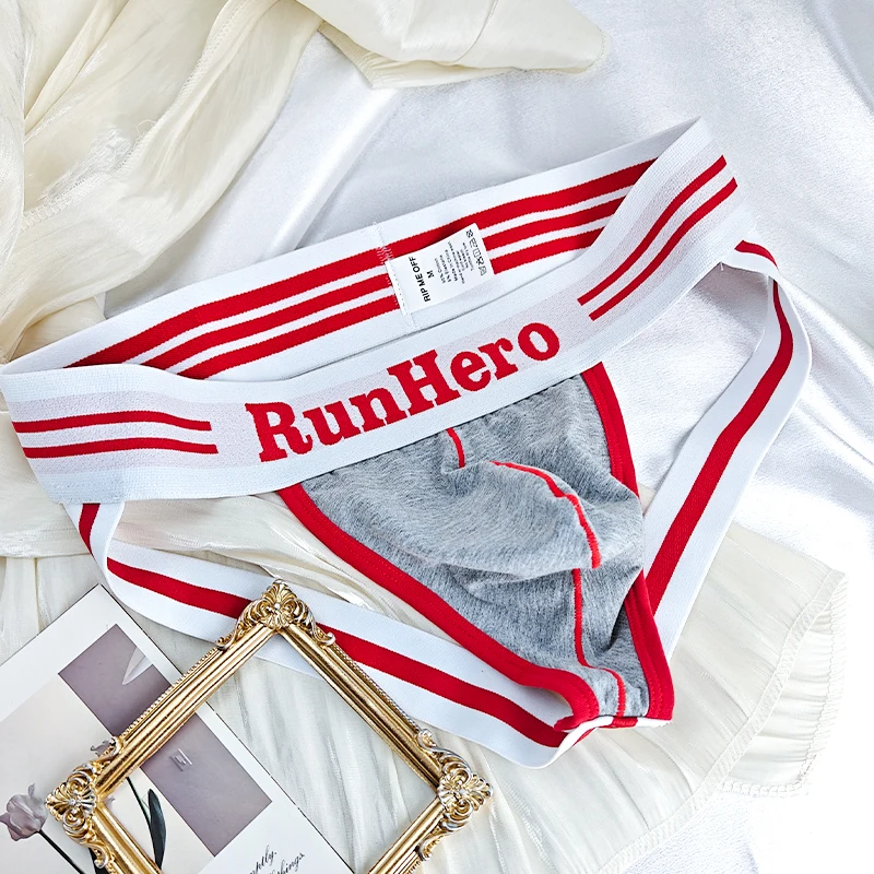 

1pcs Summer Mens Thongs G-string Solid Color Cotton Low Waist Briefs Sexy Breathable T-shaped Men's Underwear