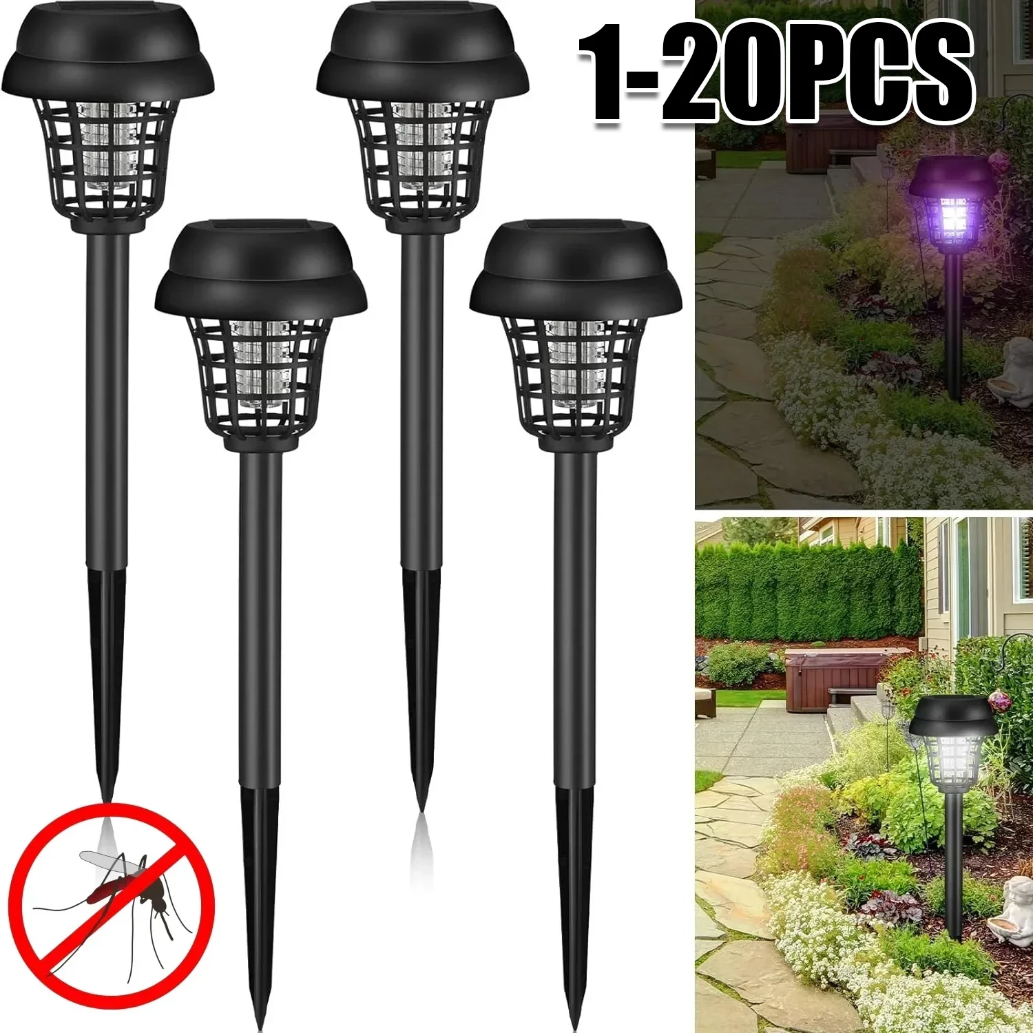 Outdoor Solar Mosquito Killer Lamp Waterproof Home Garden Mosquito Repeller Camping Electric Artifact Lighting Lamp