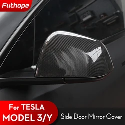 Futhope Car ABS Paste Side Door Mirror Cover per Tesla Model 3 Model Y highland Auto accessori esterni lati copertura per la retromarcia