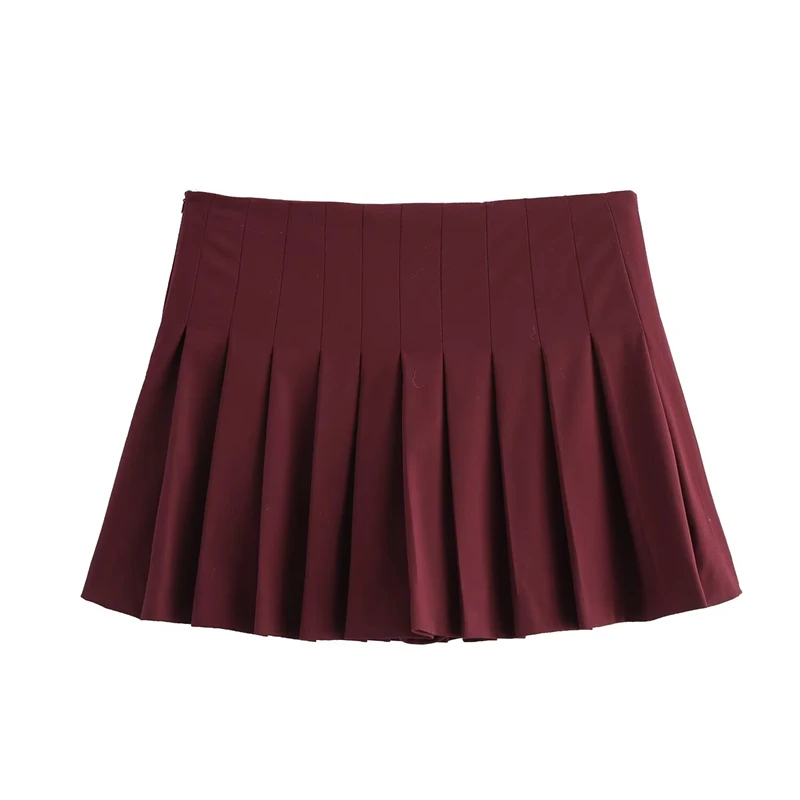 KEYANKETIAN 2025 New Women's Solid color Pleated Skirt Preppy Style Side Zipper High Waist Slim A Line Mini Skirt Pantskirt