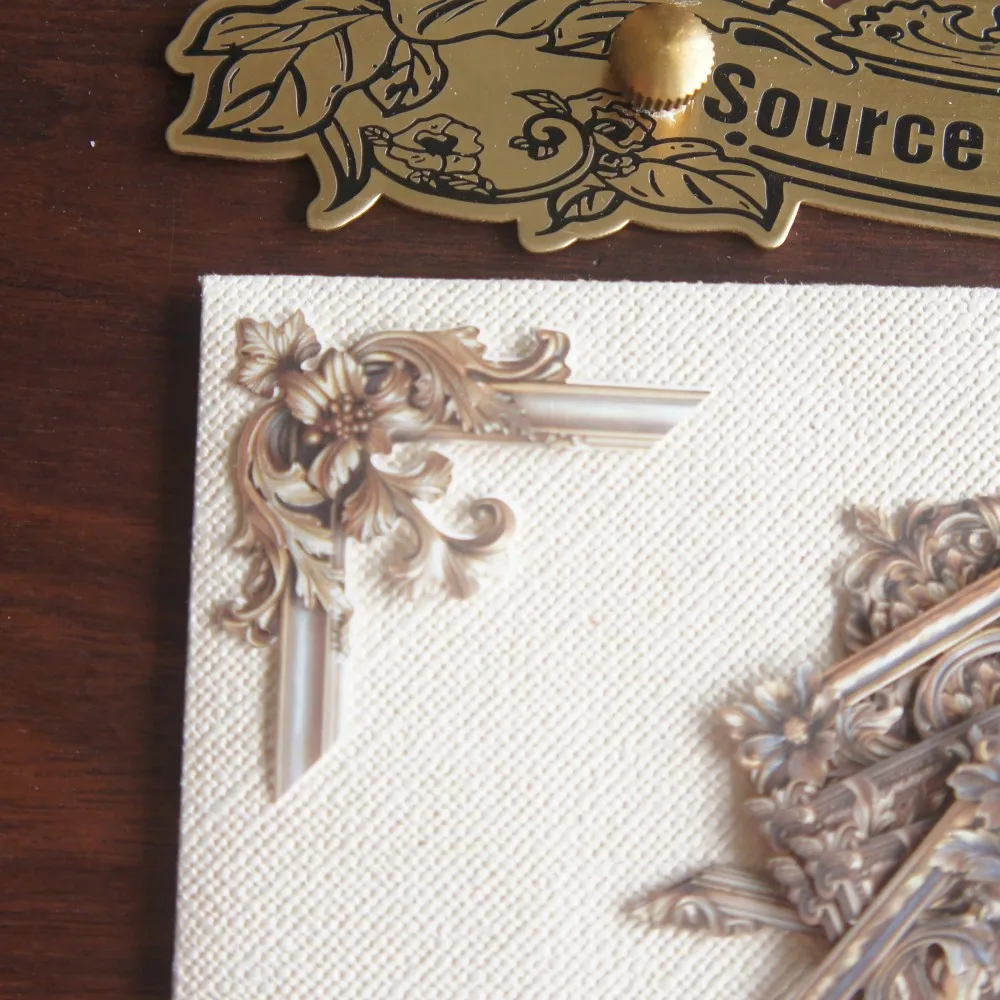 22pcs Complex Metal Album Border Style Paper Sticker Scrapbooking DIY Gift Packing Decoration Tag