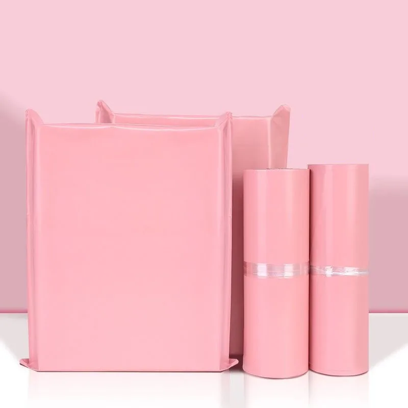 50pcs 핑크 익스프레스 메일 링 파우치 의류 불투명 택배 소포 가방 봉투 물류 보관 가방