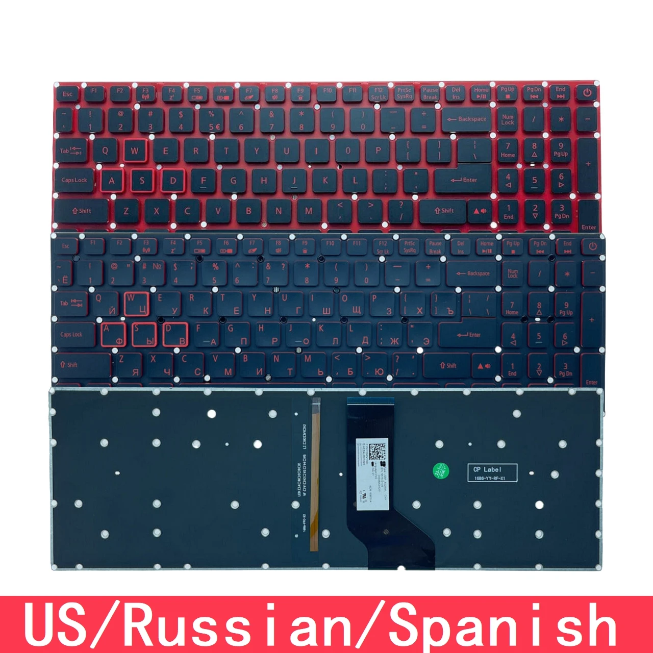 

For Acer Nitro 5 AN515 AN515-51 AN515-52 AN515-53 AN515-41 AN515-42 AN515-31 Laptop Keyboard US Russian Spanish With Backlit 28