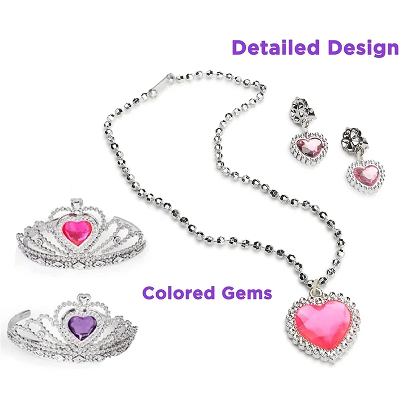 TFORU-Princess Dress Up Shoes للأطفال الأميرة الكعوب التيجان والمجوهرات مجموعة هدايا طفل للأعمار 3، 4، 5، 6، هدية عيد ميلاد أ #1