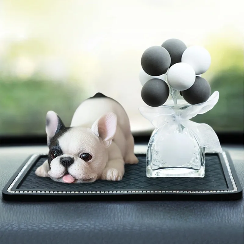 

New French Bulldog dog model frolicking small French fight simulation animal French bull car ornament