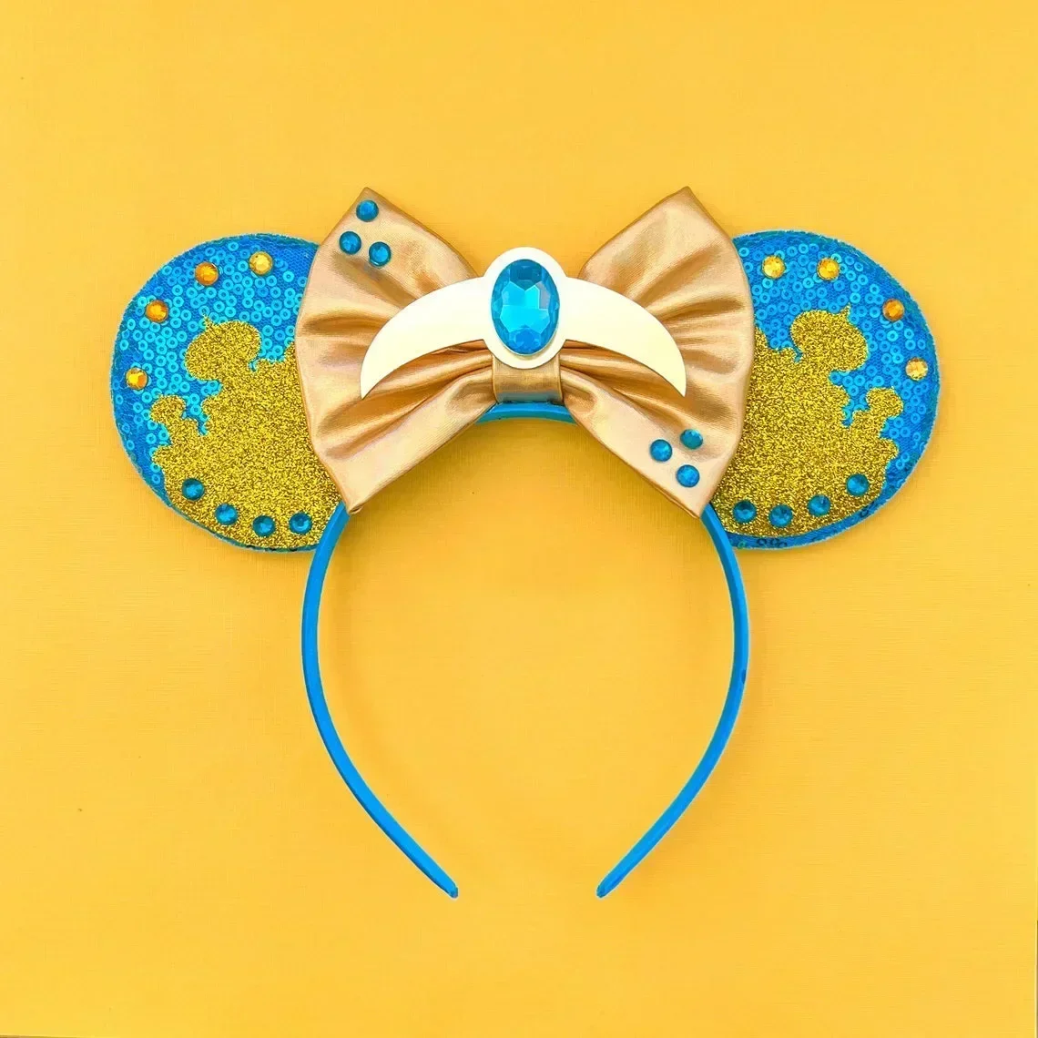 Disney Aladdin Ear Headbands for Adults Girls Castle Magic Lamp Headwear Mickey Mouse Ears Hairbands Women Bows Hair Accessories