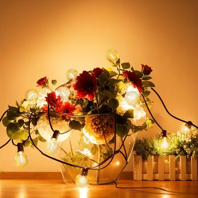 8M/24M/45M Outdoor Garten Lichterketten G40LED Bruchsichere Glühbirne IP44Fairy Lampe 2700K Hochzeit Weihnachten party Decor Girlande Lampe – Detail 9