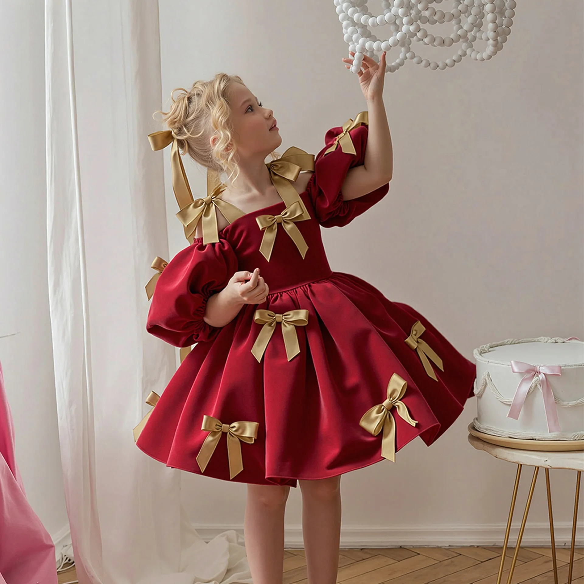

Christmas Dress For Girls Puffy Princess Dress Wedding Pageant Party Gown Elegant New Year Dress For Girls Birthday Ball Gown