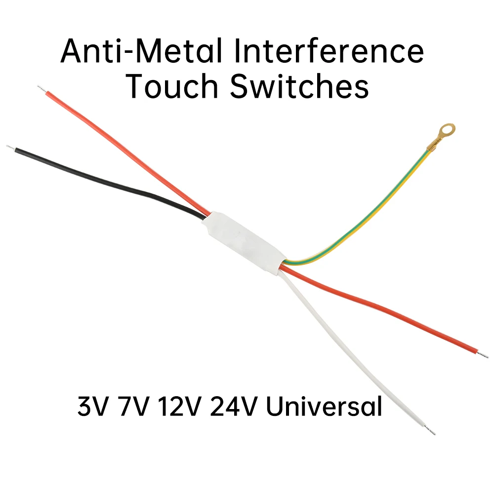 3.7V-24V Dimmable Touch Switch 1A LED Driver - Anti-Metal Sensor for LED Strip Lights, Table Lamps, DC 3V-24V Power Supply
