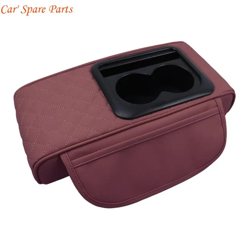 Y4UA Raised Car Center Console Lid with Integrated Cup Holder & Phone Holder for Car