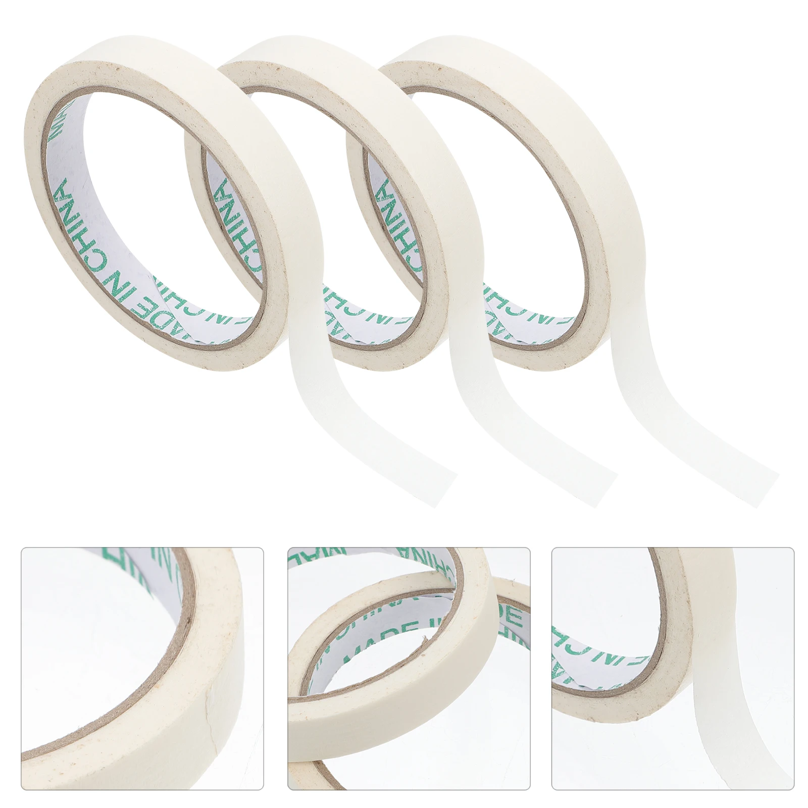 

10 Pcs White Writing Masking Tape for Car Spraying Furniture Protection Crepe Paper Adhesive Tapes Easy Peel Home Painting DIY