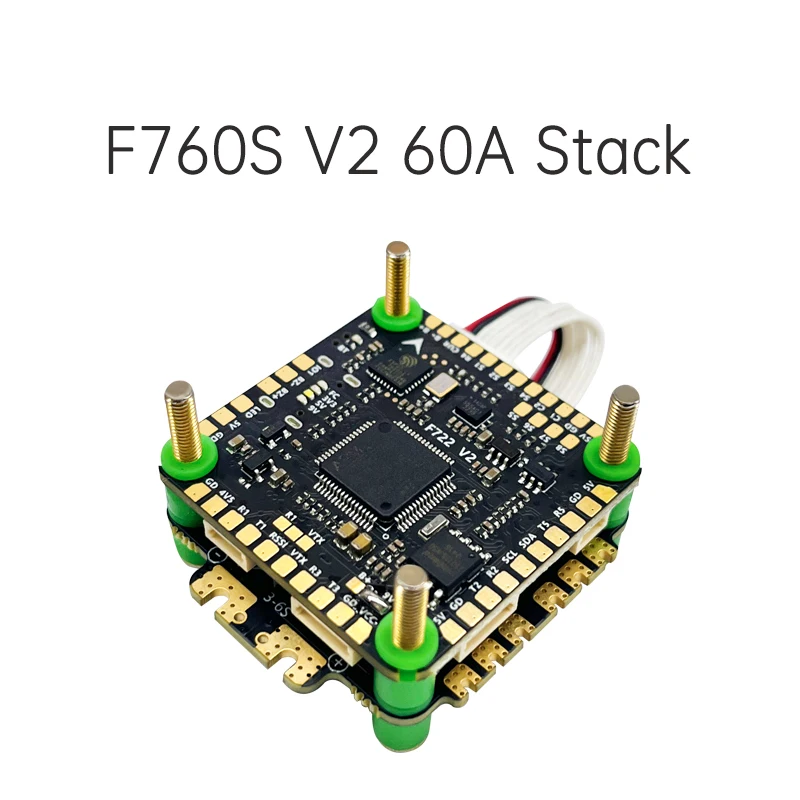 Aocoda-RC F760 Stack F722 V2 FC AM32 60A ESC 8 motor channels 30X30mm suitable for FPV racing