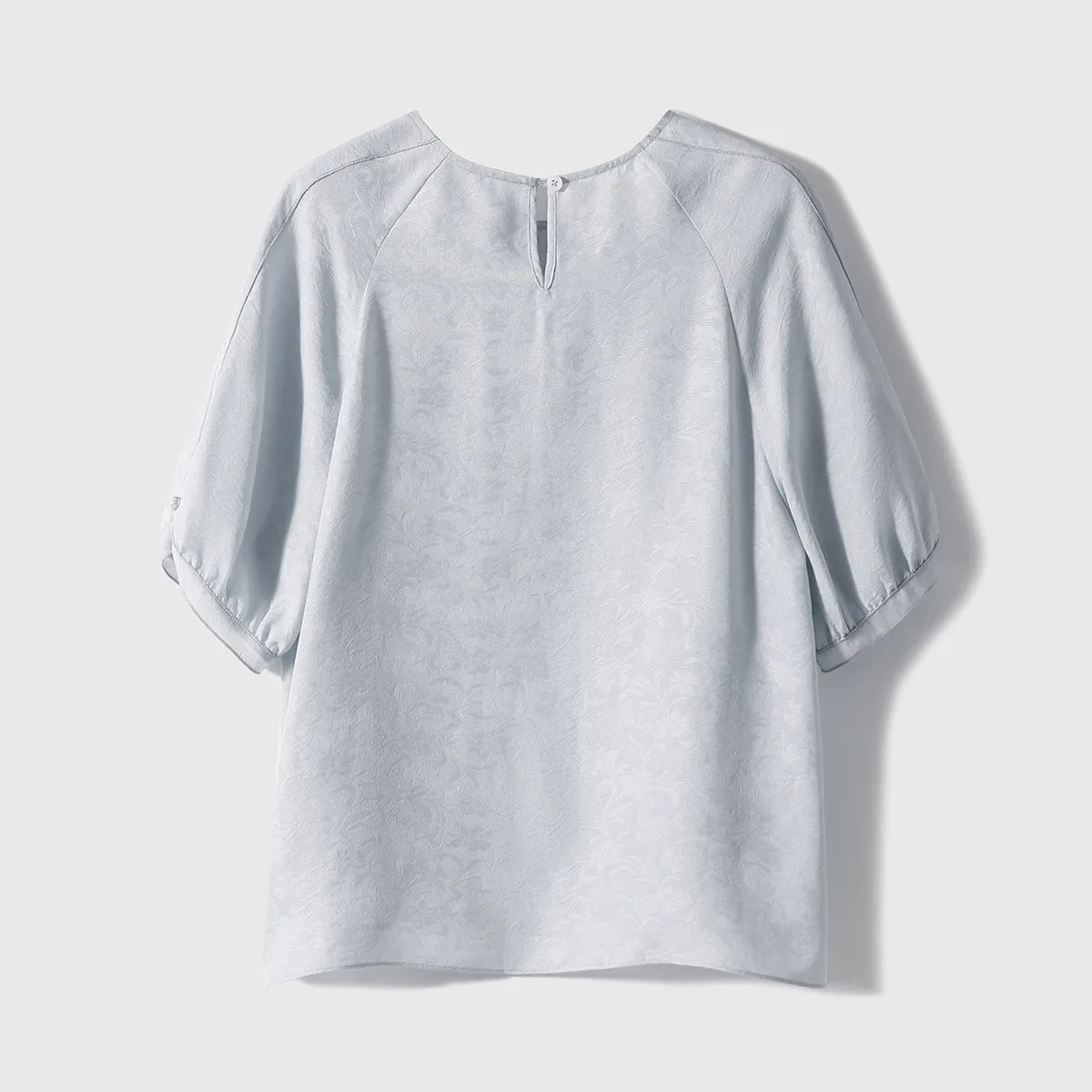 BirdTree-19MM 100%Real Silk Hua Luo Elegant T-Shirt, Half Sleeve O Neck, Women Casual Party Loose Top, 2026 Spring New T63272CC
